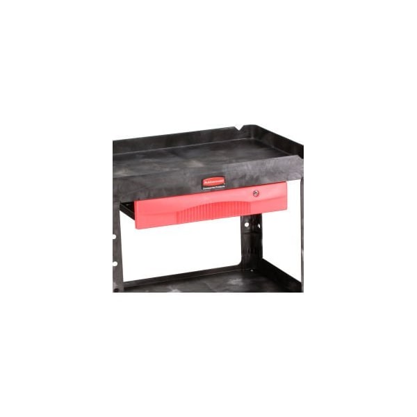 Rubbermaid Commercial Rubbermaid Locking Steel Drawer for Plastic Tray Shelf Cart, 25"L x 17"W x 4"H FG459300RED - main